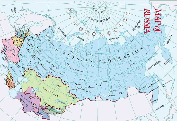 Ryska, Ryssland, karta, HD tapet