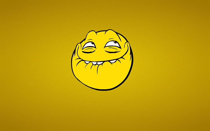 yellow emoji, meme, pretty, face, emotion, HD wallpaper