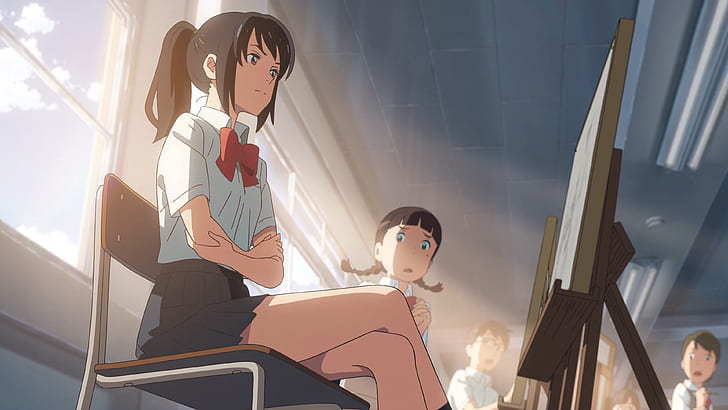 Makoto Shinkai, Kimi no Na Wa, garotas de anime, HD papel de parede