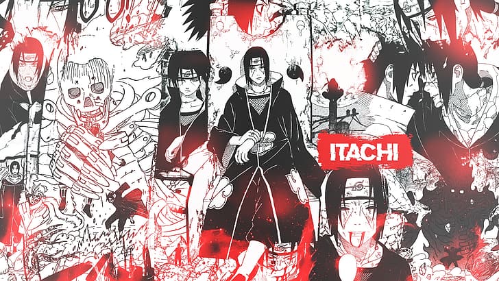 manga, colagem, Naruto (anime), Uchiha Itachi, Susanoo (personagem), HD papel de parede