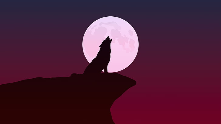 Fantasy Tiere, Wolf, Minimalist, Silhouette, HD-Hintergrundbild