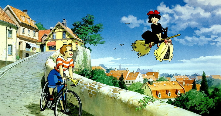 Kiki's Delivery Service, anime, Studio Ghibli, anime girls, HD wallpaper