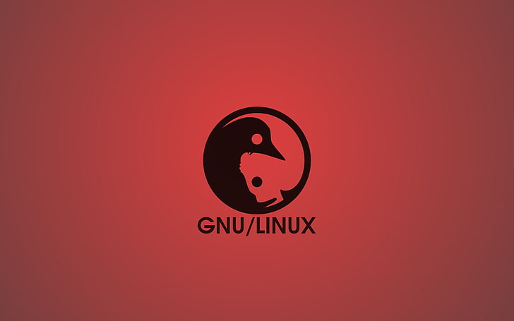 GNU Linuxロゴ、Linux、GNU、ミニマリズム、 HDデスクトップの壁紙
