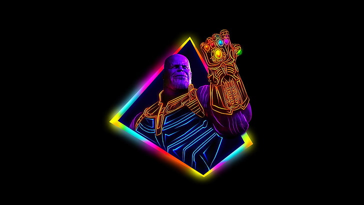Thanos Avengers Infinity War Neon Art, Infinity, Neon, Avengers, War, art, Thanos, Wallpaper HD