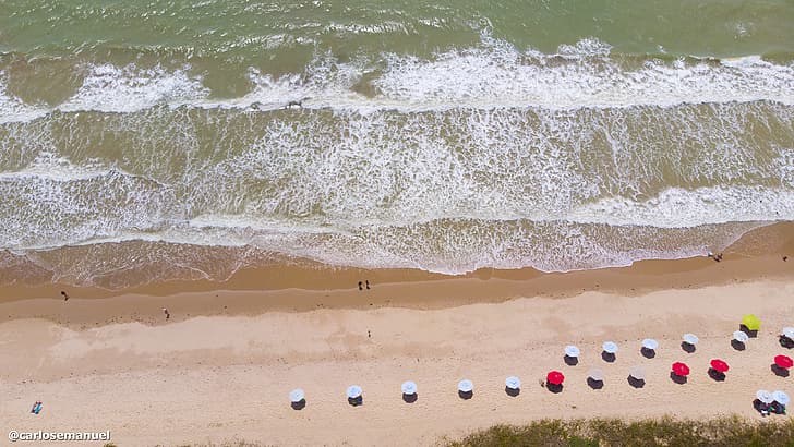 pantai, João Pessoa, alam, kota, lanskap, drone, foto drone, Wallpaper HD