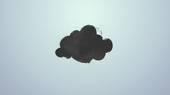 Ilustración de la nube negra, minimalismo, nubes, ilustraciones, fondo simple, arte digital, Fondo de pantalla HD HD wallpaper