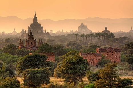 Рукотворное, Баган, Мьянма, Храм, HD обои HD wallpaper