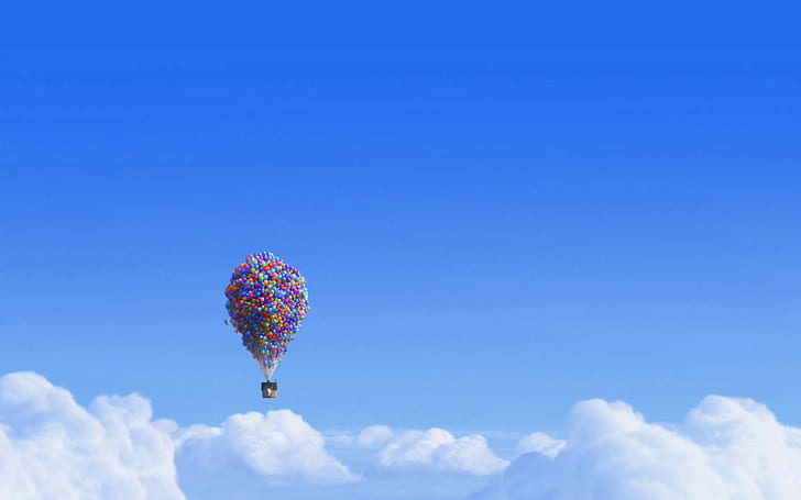 воздушные шары, воздушные шары, кино, небо, Up (фильм), Уолт Дисней, HD обои