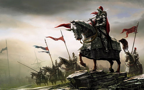 фентъзи изкуство рицар рицари средновековна, HD тапет HD wallpaper