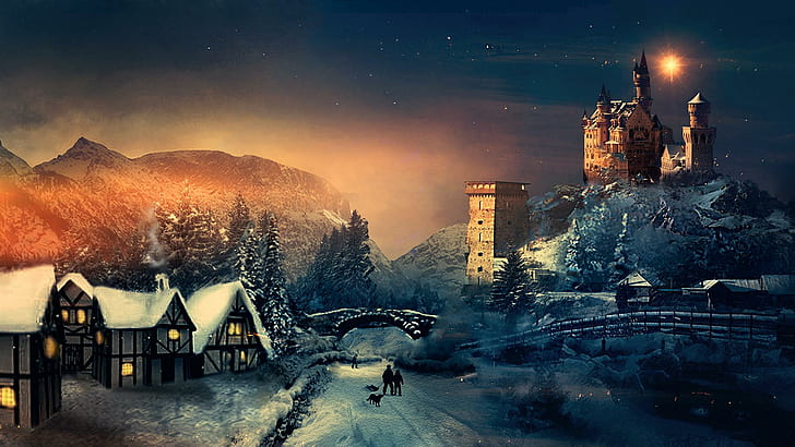 Christmas Winter, christmas, winter, HD wallpaper