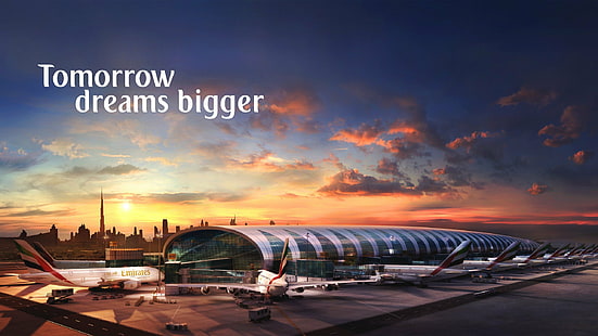 A380 800, Airbus, Flugzeuge, Passagierflugzeuge, Fluggesellschaften, Flughäfen, Emirate, HD-Hintergrundbild HD wallpaper