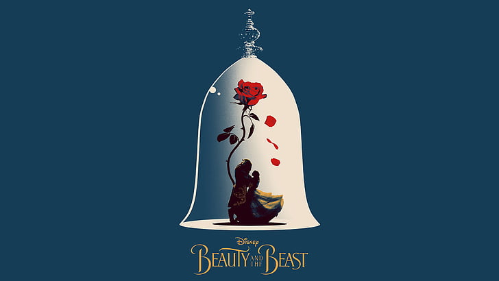 Manifesto Disney La bella e la bestia, La bella e la bestia, Opera d'arte, Sfondo HD