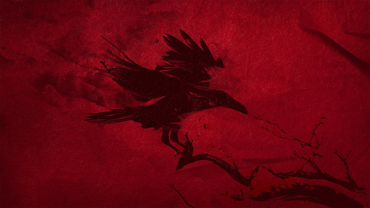 Video Game, Tom Clancy's Rainbow Six: Siege, Bird, Crow, Minimalist, Red, HD wallpaper