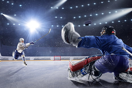 hockey, ghiaccio, luce, sport, Sfondo HD HD wallpaper