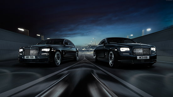 Geneva Auto Show 2016, Rolls-Royce Wraith „Black Badge”, czarne, luksusowe samochody, Tapety HD HD wallpaper