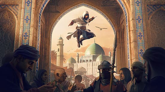 Assassin's Creed Mirage, 4K, Assassin's Creed, Ubisoft, videogiochi, assassini, personaggi di videogiochi, Sfondo HD HD wallpaper