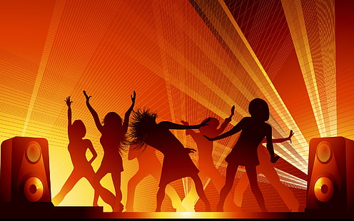 Orange Music Party, Orange, Party, Musik, Vektor und Design, HD-Hintergrundbild HD wallpaper