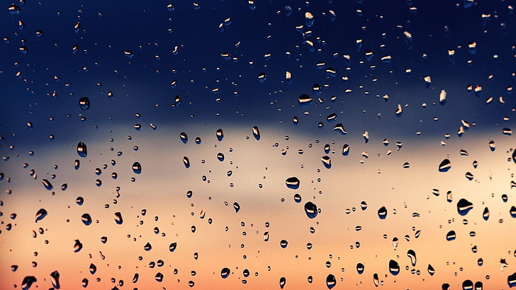 carta da parati goccioline d'acqua, pioggia, finestra, gocce d'acqua, acqua su vetro, Sfondo HD