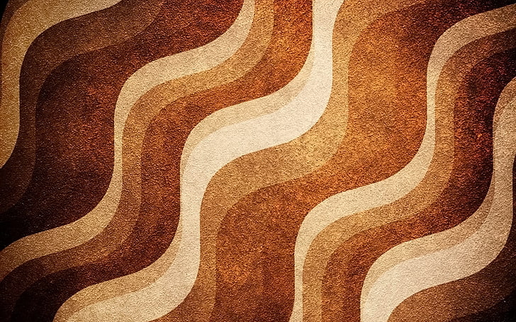 brown and beige wave illustration, wave, line, strip, texture, brown, beige, HD wallpaper