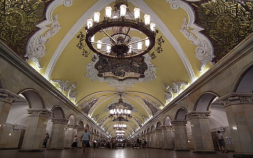 مترو أنفاق موسكو مترو موسكو كومسومول 79150907، خلفية HD HD wallpaper