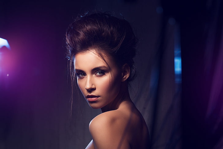 Modell, Frauen, Porträt, Betrachter, Eyeliner, Lichter, rauchige Augen, Ksenia Kokoreva, HD-Hintergrundbild