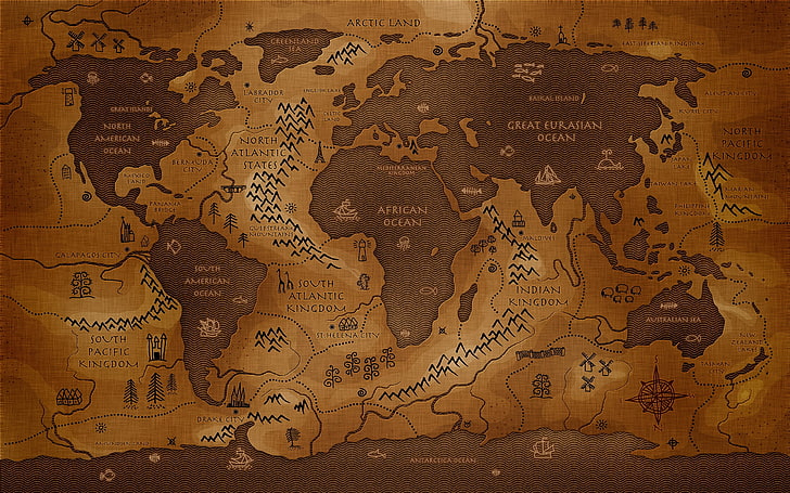 mapa, stara, mapa świata, Tapety HD