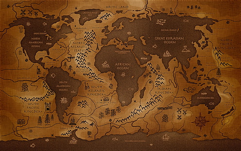 карта, старая карта мира, HD обои HD wallpaper
