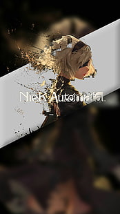с иконой, 2B (Nier: Автоматы), аниме девушки, блондинка, аниме, HD обои HD wallpaper