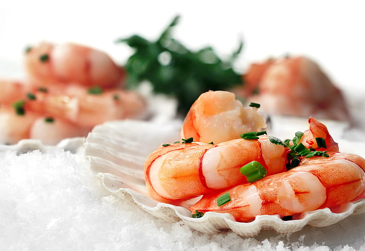 cooked shrimp, food, HD wallpaper
