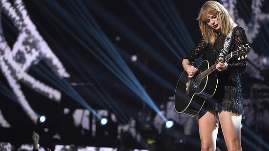 Taylor Swift gitar çalıyor, MTV Video Müzik Ödülleri 2017, Taylor Swift, 4k, HD masaüstü duvar kağıdı HD wallpaper