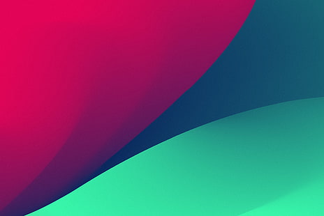 green and red artwork, abstract, gradient, shapes, colorful, digital art, fluorescent, turquoise, blue, violet, red, HD wallpaper HD wallpaper