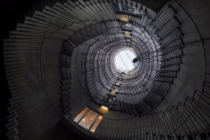 Man Made, Stairs, Spiral Staircase, HD wallpaper