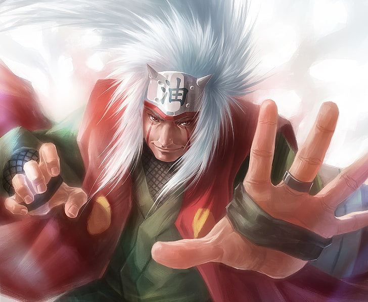 Ilustracja Naruto Jiraiya, sztuka, naruto, jiraiya, mężczyzna, ręka, stojak, symbol, postać, Tapety HD