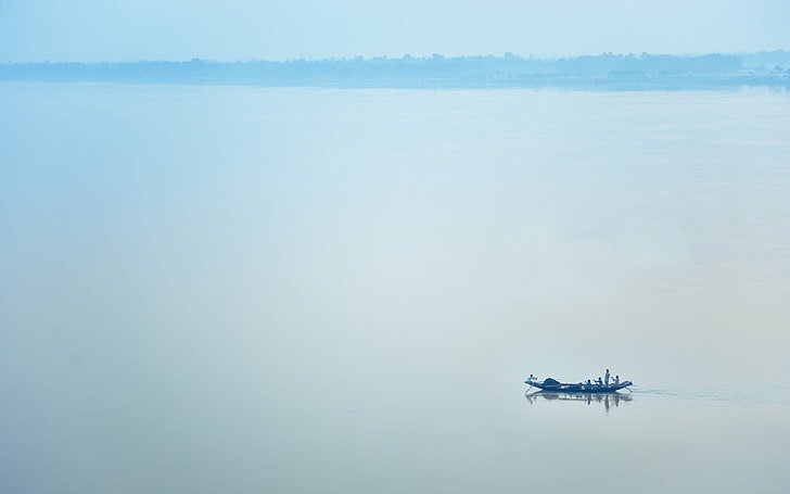 Fischerboot, Fotografie, Landschaft, Natur, Meer, Boot, Wasser, einfach, ruhig, Menschen, Cyan, HD-Hintergrundbild