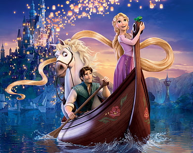 Tangled Boat Scene, Disney Tangled wallpaper, Cartoons, Tangled, Scene, Boat, Fond d'écran HD HD wallpaper
