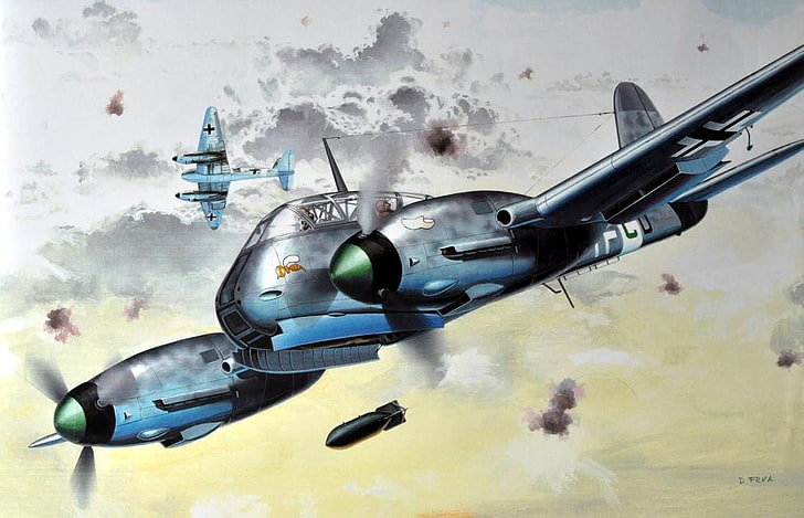 aircraft, airplane, Germany, Luftwaffe, Me410, Messerschmitt, military, Military Aircraft, World War II, HD wallpaper