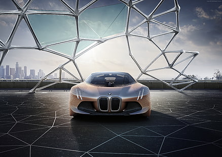 автомобили будущего, автомобили класса люкс, BMW Vision Next 100, HD обои HD wallpaper