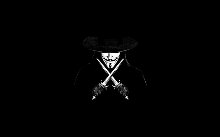 V for Vendetta, black, HD wallpaper
