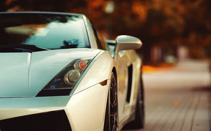 Lamborghini Super Car, sports coupe putih, super, lamborghini, mobil, Wallpaper HD