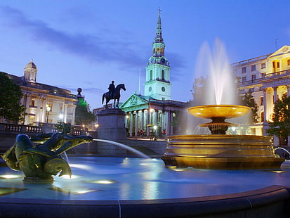 фонтан, Лондон, Англия, Великобритания, HD обои HD wallpaper
