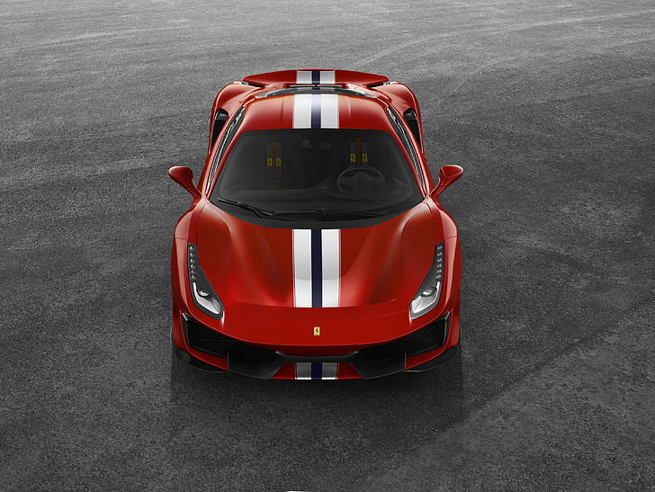 Автомобилно изложение в Женева, 2018 г., Ferrari 488 Pista, 4K, HD тапет