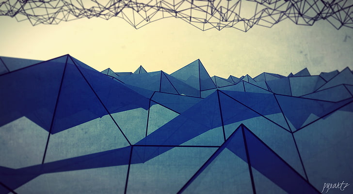 geometrische digitale Tapete, Zusammenfassung, niedriges Poly, Dreieck, digitale Kunst, HD-Hintergrundbild