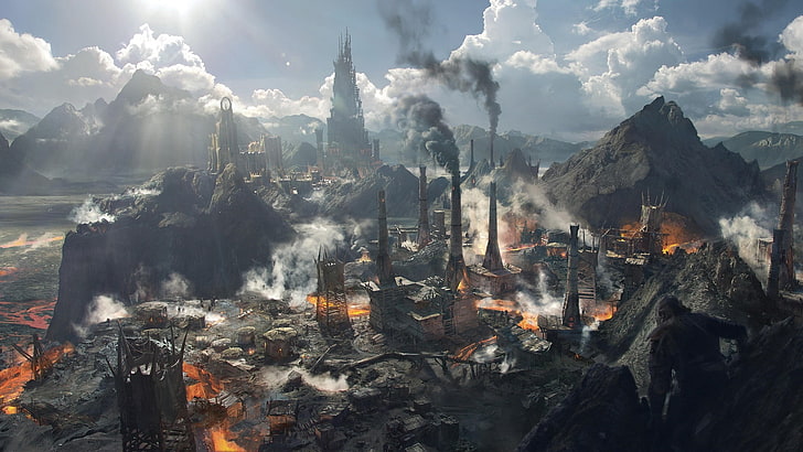 Middle-Earth: Shadow of War, videospel, orcs, landskap, Middle Earth, Middle-earth, HD tapet