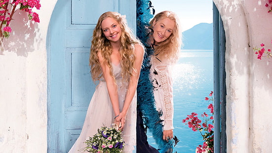 ภาพยนตร์เรื่อง Mamma Mia!, Amanda Seyfried, Meryl Streep, วอลล์เปเปอร์ HD HD wallpaper