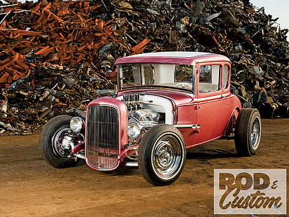30 ford Custom hot rod wheels HD, red model a hot rod classic coupe, vehicles, ford, custom, wheels, hot rod, HD wallpaper HD wallpaper