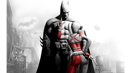 خلفية باتمان وهارلي كوين ، كاريكاتير ، باتمان ، هارلي كوين، خلفية HD HD wallpaper