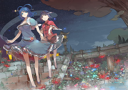 Anime Mädchen, Touhou, Miyako Yoshika, Kaku Seiga, HD-Hintergrundbild HD wallpaper