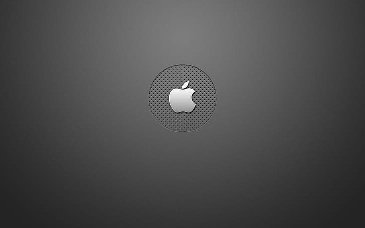 minimalistic technologia apple inc chromowane monochromatyczne logo 1440x900 Technologia Apple HD Art, minimalistic, Apple Inc., Tapety HD