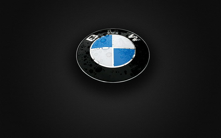 BMW Water Drops HD ، شعار BMW الأسود ، السيارات ، المياه ، BMW ، القطرات، خلفية HD