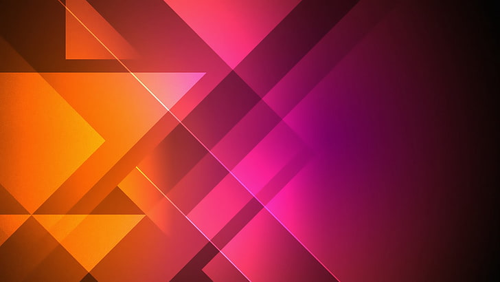 ilustrasi pink dan oranye, noda, abstrak, gelap, terang, Wallpaper HD